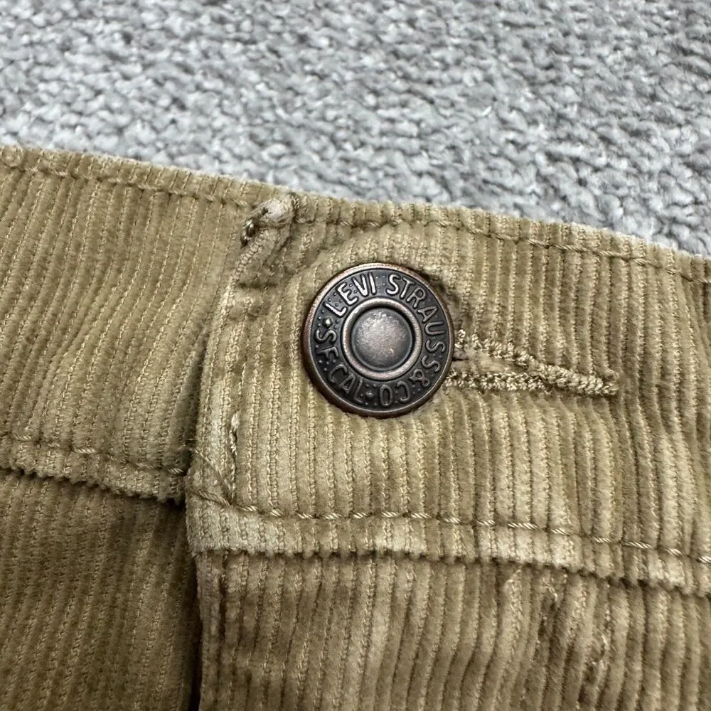 Levi's 502 Corduroy Straight Pants Mens 31 Brown Cord Tan Cotton Stretch Casual